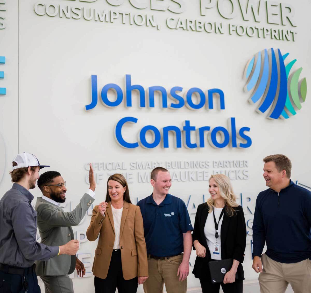Johnson Controls team at an event 