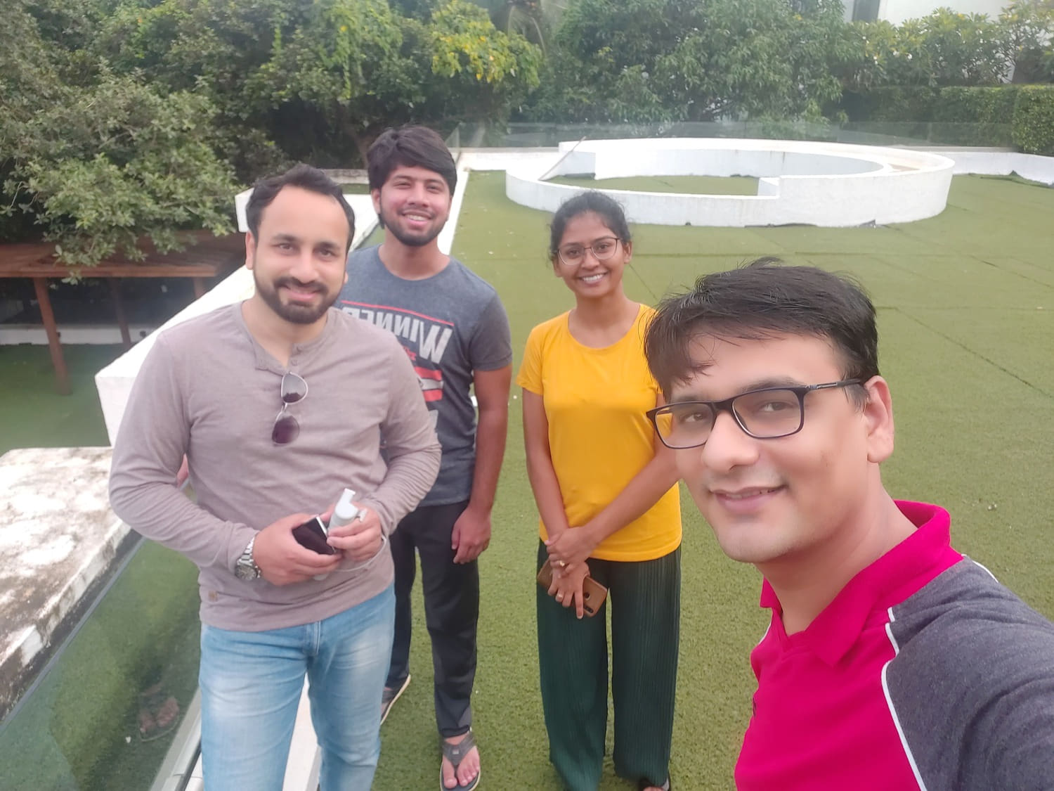 selfie photo with 4 people