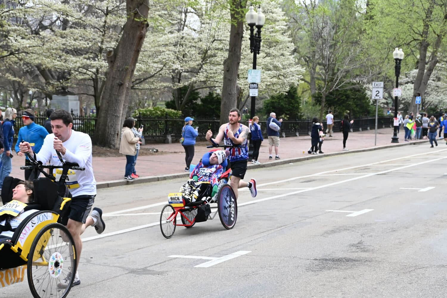 Runners participating in a city marathon race