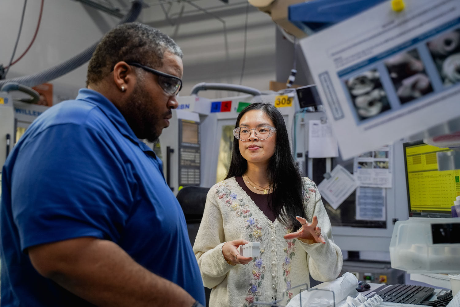 two Envista employees on Manufacturing department
